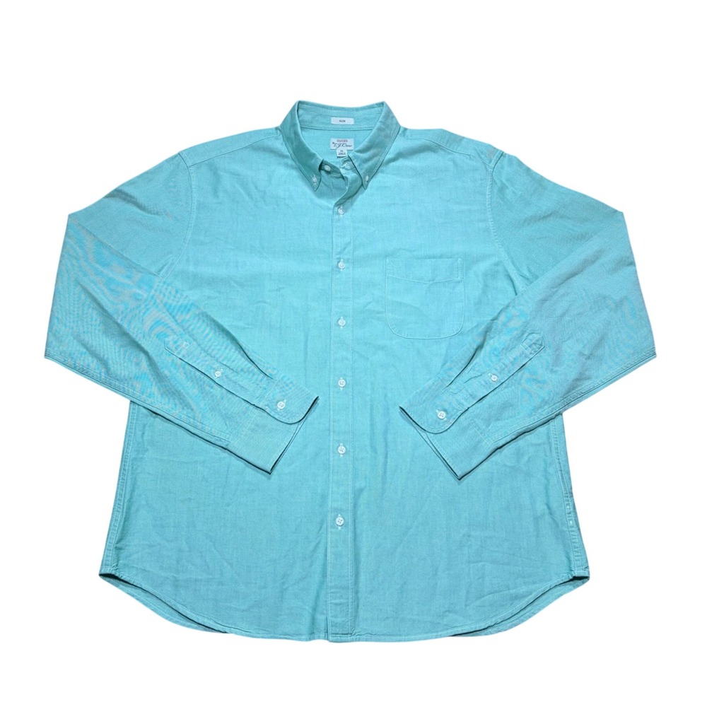 J.Crew Slim Fit Oxford Button Down Shirt Mens XL Aqua Green G7370 Cotton